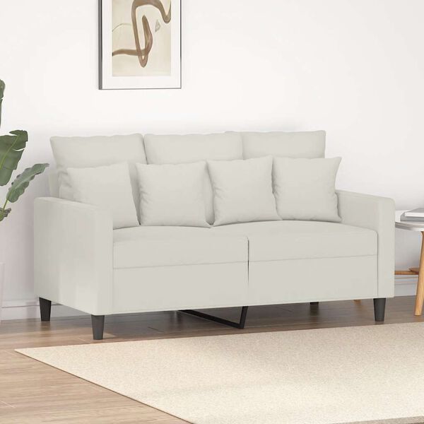 vidaXL Dvivietė sofa, kreminės spalvos, 120cm, aksomas