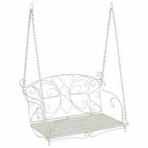 vidaXL Sūpynės suolas Plienas 105,5 x 61 x 56 cm Antikinė balta