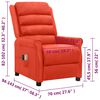 vidaXL Elektrinis masažinis krėslas, raudonos spalvos, dirbtinė oda