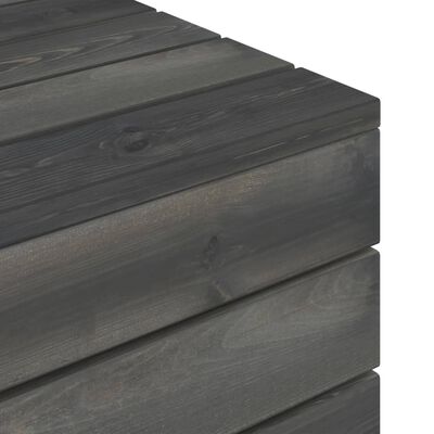 vidaXL Sodo stalas iš palečių, tamsiai pilkas, pušies medienos masyvas