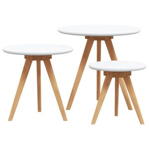vidaXL Kavos staliukas 3 vnt. Ruda 50 x 50 x 46 cm
