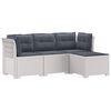 vidaXL 4 Vietų Sodo Sofa su Pagalvėlėmis Ratanų Imitacija PP Balta