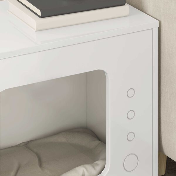 vidaXL Katės namelis Blizgus baltas 51 x 30 x 42,5 cm Apdirbta mediena