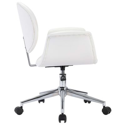 vidaXL Pasukamos valgomojo kėdės, 4vnt., baltos spalvos, dirbtinė oda