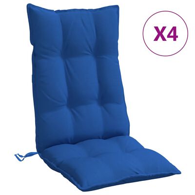 vidaXL Kėdės pagalvėlės, 4vnt., karališkos mėlynos, oksfordo audinys