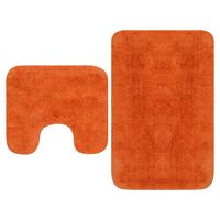 vidaXL Vonios kilimėlių rinkinys, 2d., audinys, oranžinis