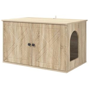 vidaXL Katės namelis Sonoma ąžuolo 85 x 55 x 50,5 cm Apdirbta mediena