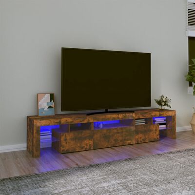 vidaXL Televizoriaus spintelė su LED, dūminio ąžuolo, 200x36,5x40cm