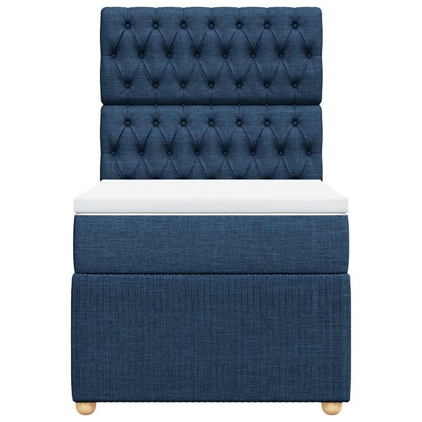 vidaXL Lova su spyruoklėmis ir čiužiniu, mėlyna, 100x200cm, audinys