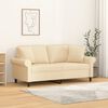 vidaXL Dvivietė sofa su pagalvėmis, kreminė, 140cm, audinys
