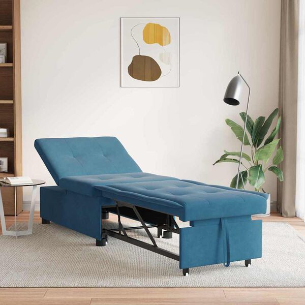 vidaXL Sofa lova Mėlyna 194 x 67 x 82 cm Aksomas