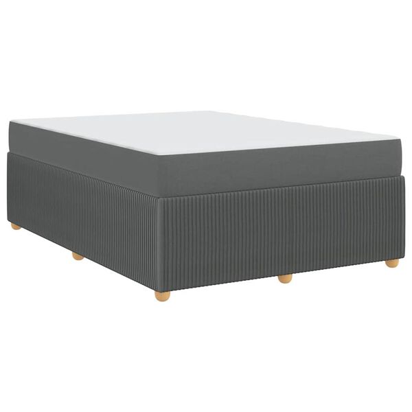 vidaXL Lovos rėmas su čiužiniu Tamsiai pilka 140 x 200 cm audinys