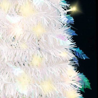 vidaXL Išskleidžiama dirbtinė Kalėdų eglutė, balta, 120cm, 50 LED