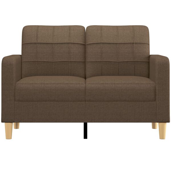 vidaXL Dvivietė sofa, rudos spalvos, 120cm, audinys