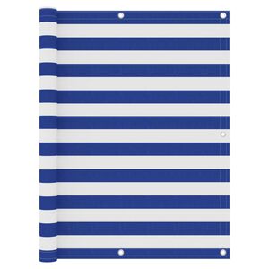 vidaXL Balkono pertvara, balta ir mėlyna, 120x500cm, oksfordo audinys