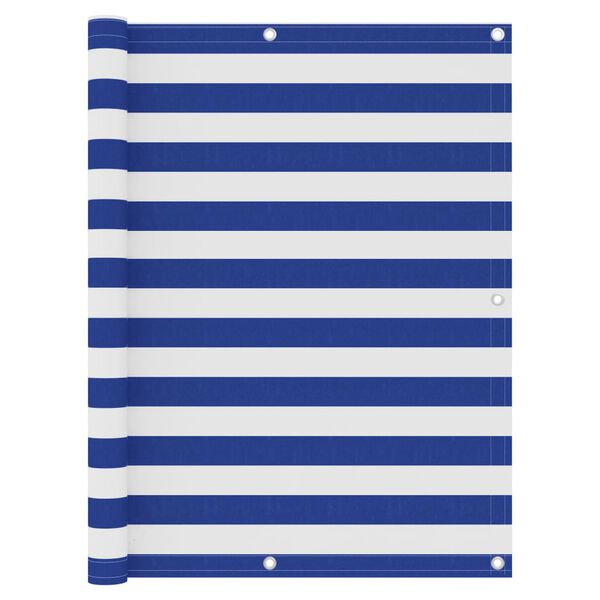 vidaXL Balkono pertvara, balta ir mėlyna, 120x500cm, oksfordo audinys