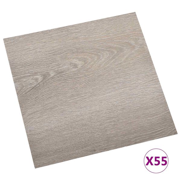 vidaXL Grindų lentos 55 pcs Taupe 5,11 m&sup2; PVC