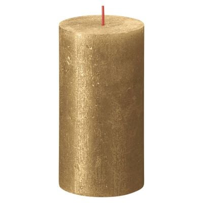 Bolsius Žvakės Shimmer, 4vnt., auksinės, 130x68mm, cilindro formos