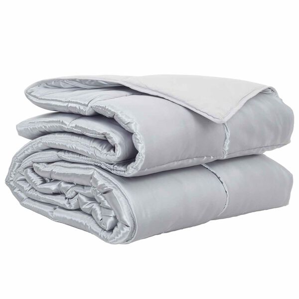 vidaXL Pilna metų antklodė Sidabro 135 x 220 cm Satin ir mikropluo&scaron;tas