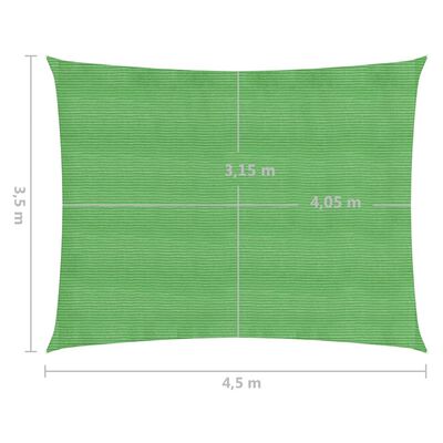 vidaXL Uždanga nuo saulės, šviesiai žalia, 3,5x4,5m, HDPE, 160g/m²