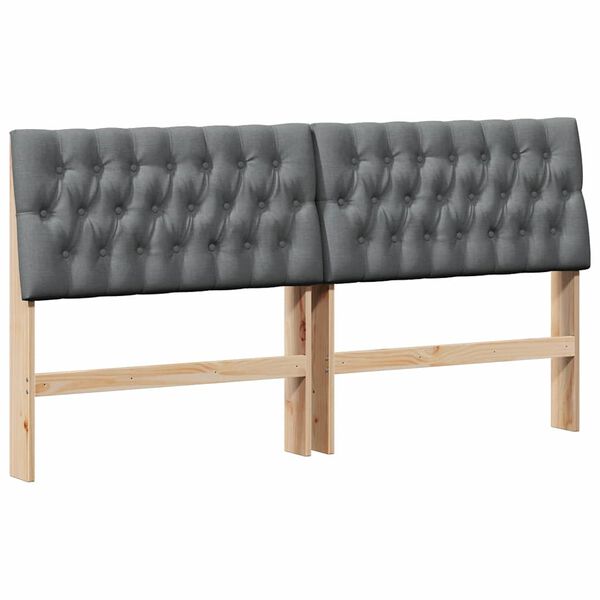 vidaXL Apmu&scaron;ta lovos galvūgalis Tamsiai pilka 180 cm