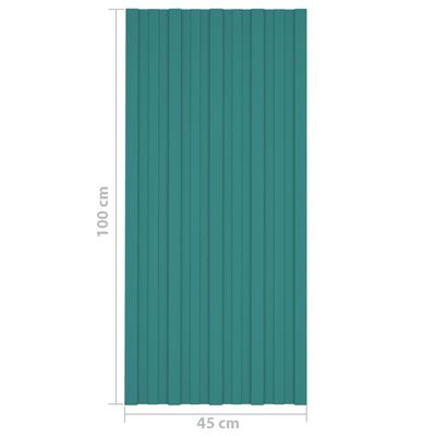 vidaXL Stogo plokštės, 36vnt., žalios, 100x45cm, galvanizuotas plienas