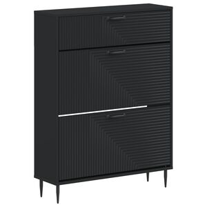 vidaXL Batu skrynia HAARLEM 78 x 24 x 103 cm Apdirbta mediena Juoda