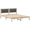 vidaXL Lovo rėmas su apmu&scaron;tu galvūgaliu Tamsiai pilka 150 x 200 cm