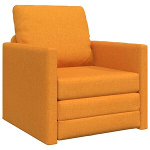 vidaXL Grindų sofa-lova, 2-1, tamsiai geltona, 112x174x55cm, audinys