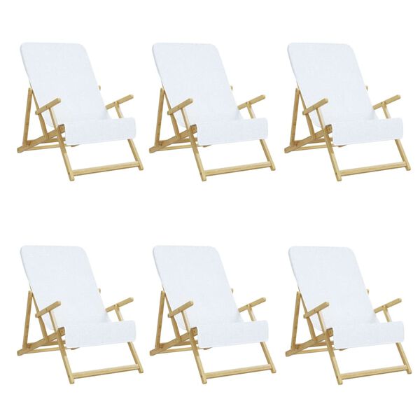 vidaXL Paplūdimio rankšluosčiai, 6vnt., balti, 60x135cm, audinys