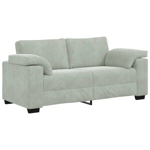 vidaXL Dvivietė sofa, &scaron;viesiai pilka, 180x77x82 cm, aksomas