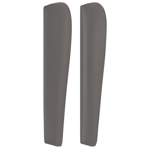 vidaXL Galvūgalis su auselėmis, pilkas, 83x23x118/128cm, dirbtinė oda