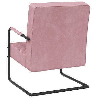 vidaXL Gembinė kėdė, rožinės spalvos, aksomas