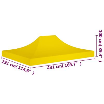 vidaXL Proginės palapinės stogas, geltonos spalvos, 4,5x3m, 270 g/m²