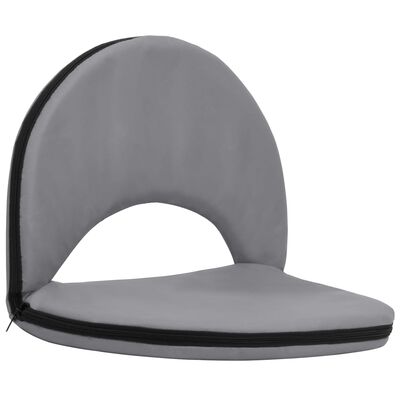 vidaXL Sulankstomos pagalvėlės-kėdės, 2vnt., pilkos, plienas/audinys