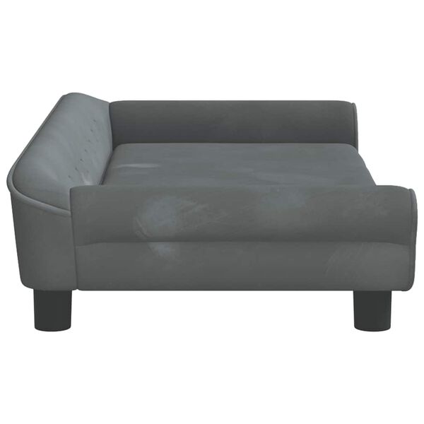 vidaXL Vaiki&scaron;ka sofa, tamsiai pilkos spalvos, 100x50x26cm, aksomas