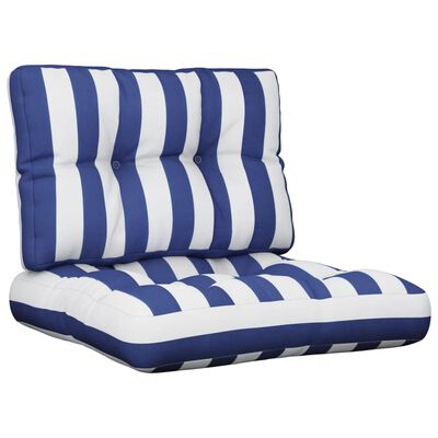 vidaXL Palečių pagalvėlės, 2vnt., mėlynos ir baltos spalvos, audinys