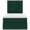 vidaXL Osmanų lovos rėmas su čiužiniais, žalias, 90x190cm, aksomas