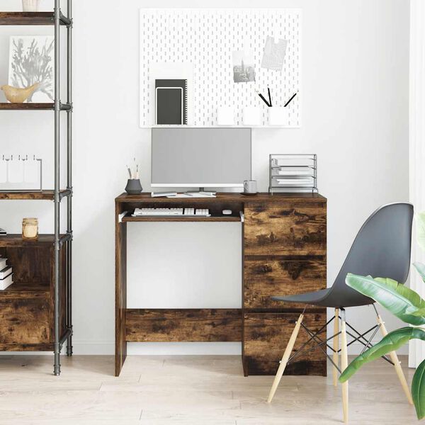 vidaXL Ra&scaron;omasis stalas, dūminio ąžuolo spalvos, 90x45x76cm, mediena