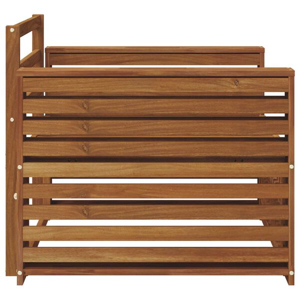 vidaXL 2 Vienetas Sofa su porankiais Kietos akacijos mediena Natūrali