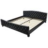 vidaXL Lova su čiužiniu, juodos sp., 180x200 cm, dirbt. oda