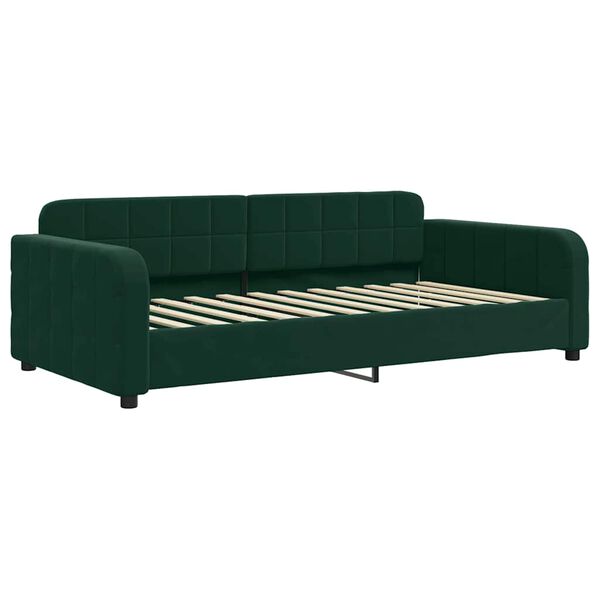 vidaXL Sofa, tamsiai žalios spalvos, 90x200cm, aksomas