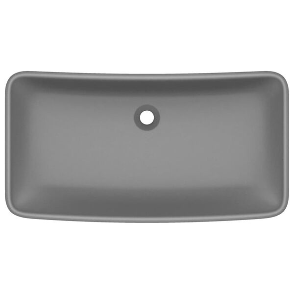 vidaXL Prabangus praustuvas, pilkas, 71x38cm, keramika, stačiakampis