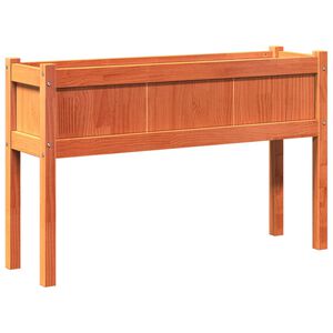 vidaXL Sodo lovelis su kojelėmis, va&scaron;ko rudas, 110x31x70cm, pu&scaron;is