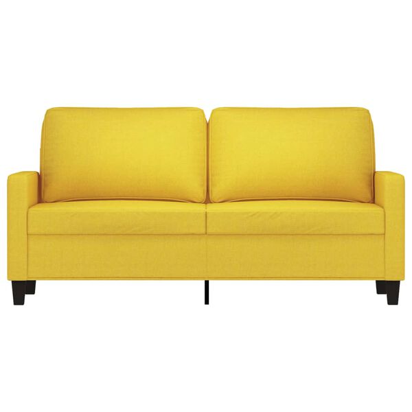 vidaXL Dvivietė sofa, &scaron;viesiai geltonos spalvos, 140cm, audinys