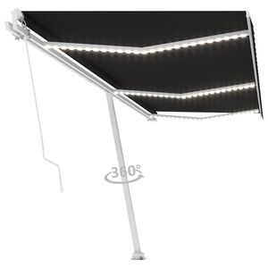vidaXL Mechaninė markizė su saulės energija maitinamais LED 6 x 3 m