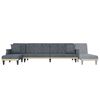 vidaXL L formos sofa-lova, tamsiai pilka, 271x140x70cm, aksomas