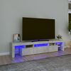vidaXL TV spintelė su LED ap&scaron;vietimu, betono pilka, 200x36,5x40cm
