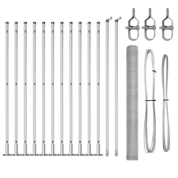 vidaXL Tvorelės stulpas Sidabro 25 x 1,4 m (13 mm tinklas) Plienas