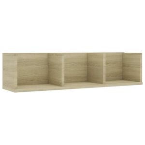 vidaXL Sieninė CD lentyna, ąžuolo, 75x18x18cm, apdirbta mediena